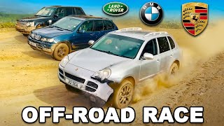 Old BMW X5 v Range Rover v Porsche Cayenne: OFF-ROAD RACE!