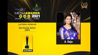 Best Female Anchor - S. Roja || HMTV || Hybiz Media Awards 2021