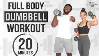 20 Minute Full Body Dumbbell Workout NO REPEAT (Strength & Conditioning)