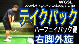 ゴルフバックスイング！WGSLテイクバック！アイアンショット！右脚外旋ハーフウェイバック【WGSLレッスン】WGSLレッスンgolfドライバードラコンアイアンアプローチパター