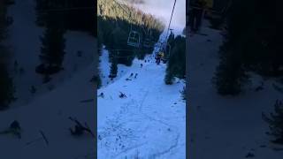 snowboarder falls, takes down the whole lift