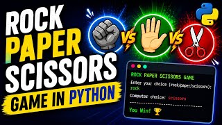 Python Project 6: Build Rock Paper Scissors Game using Python! #pythonforbeginners #pythontutorial