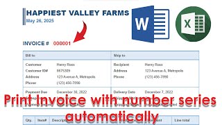 Invoice Auto Numbering Using Microsoft Word and Microsoft Excel - Variable data printing