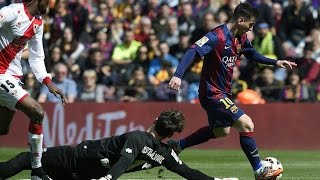 Barcelona 6-1 Rayo Vallecano : Lionel Messi 12 minute hat trick and Luis Suarez double