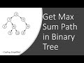 Binary Tree - 82: Get Max Sum path in binary tree