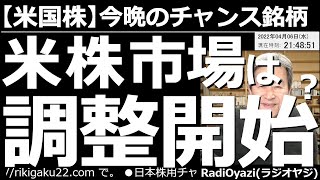 【米国株－今晩のチャンス銘柄】米株市場は調整開始？　NYダウなどのアメリカ主要３指数が下げ始めている。このあと、25MAの下まで下げれば買いチャンスだ。具体的な買い水準は動画をご覧あれ。銀行株も安い。