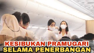 This is how busy flight attendants are on the plane during the flight