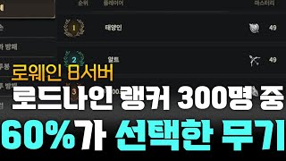 1분팁 | 로드나인 뉴비,무과금을 위한 클래스,무기 추천 [ 로웨인8 랭킹 in 300 ]