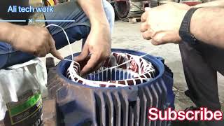 How to rewind Motor 22 kw 3 phase motor rewinding by Ali tech work