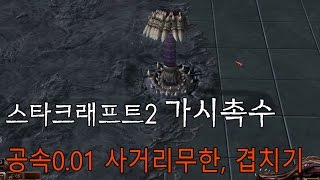 스타크래프트2 가시촉수 공속 0.01,사거리무한,겹치기를 해보았다.