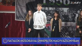 ZÓNA TV - HÍRADÓ - Nagyvázsony - Fiatalok műsorával ünnepeltek nemzeti ünnepünkön - 2023.10.25.