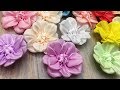 Easy ribbon flowers.DIY/Flores fáciles de la cinta/Простой цветок из лент 2.5 см