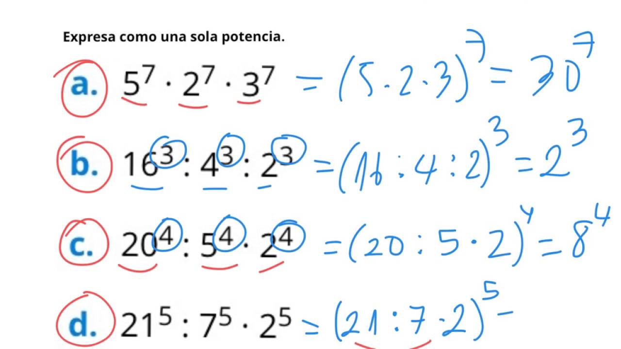 Ejercicios De Potencias