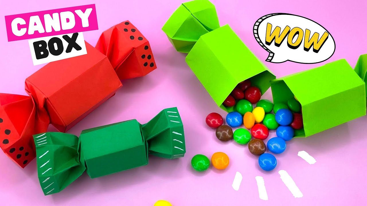 How To Make No Glue Origami Candy Box Easy Origami Secret Surprise Box