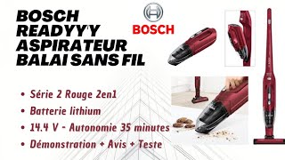 BOSCH Cordless Stick Vacuum Readyy'y - Series 2 Red 2in1 - 14.4V Demonstration Reviews Test