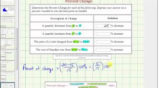 Ex: Determine Percent of Change - Increase and Decrease