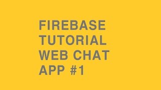 [firebase web tutorial] build a real time web chat app coding practice #1