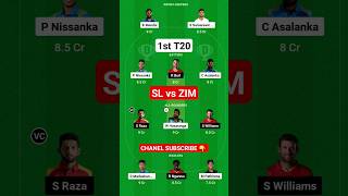 SL vs ZIM Dream11 Prediction t20 | ZIM vs SL Dream11 Team | Zimbabwe vs Sri Lanka Dream11 Team