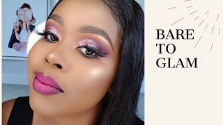 BARE TO GLAM MAKEUP TUTORIAL FOR BEGINNERS // using very affordable makeup