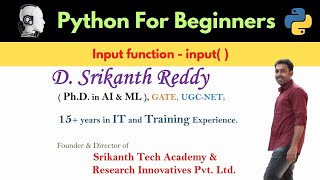 Python - Input function input() & Type Conversion | Python Tutorial | In Telugu