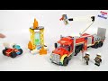 how to build lego fire rescue trucks plane station