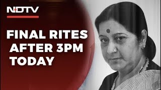 Sushma Swaraj To Be Cremated With State Honours Today, Hundreds Pay Tributes