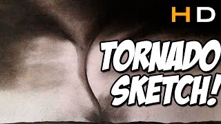 How to draw a Tornado with Pencil Step by Step - Timelapse