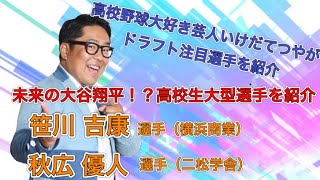 【ドラフト会議】未来の大谷翔平！？ドラフト会議注目の190㎝以上の大型選手を紹介・笹川吉康（横浜商業）＆秋広優人（二松学舎）選手　【高校野球】