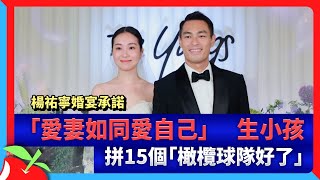 楊祐寧婚宴承諾「愛妻如同愛自己」 　生小孩拼15個「橄欖球隊好了」 | 台灣新聞 Taiwan 蘋果新聞網