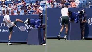Medvedev kicks TV camera after crashing into it during Southern Open