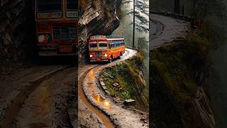 Hrtc Bus Dangerous Route 😮😱 #hrtcbus #trending #shorts