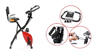 WOAIM Exercise Bikes Upright ​Folding Magnetic Fitness Room Cycling Sports Home Spinning Bikes