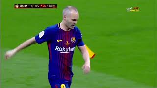 Andres Iniesta recieves standing ovation from both Sevilla and Barcelona fans in Copa Del Rey final