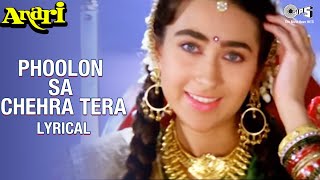 Phoolon Sa Chehra Tera - Audio Lyrical | Venkatesh, Karisma Kapoor | Udit Narayan |Anari Movie Songs