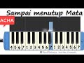 sampai menutup mata not pianika