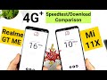 Realme GT ME vs Mi 11X 4G+ Speedtest/Download Comparison Indoor Jio Sim Testing 🔥🔥😲😱