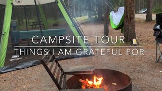 Campsite Tour | Things I Am Grateful For | Simple Living Vlog