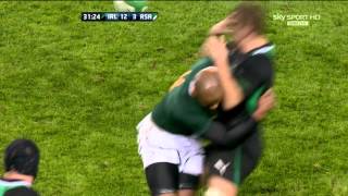 JP Pietersen Hit On Chris Henry Ireland V South Africa Autumn International 2012 HD