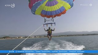 Parasailing: Πτήση πάνω από τη θάλασσα στις Καλύβες Πολυγύρου | Πρωϊνή Ζώνη | ACTION 24