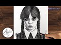 How to Draw WEDNESDAY ADDAMS | Sketch Tutorial