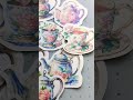 ティーセットのフレークシール☕・ハンドメイド・コラージュ素材 handmadestickers コラージュ素材 シール沼 手作りシール