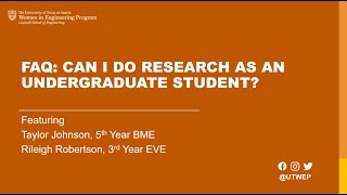 FAQ: Can I do undergrad research at UT Austin?