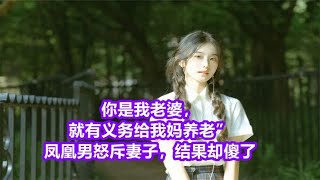 你是我老婆，就有义务给我妈养老”凤凰男怒斥妻子，结果却傻了