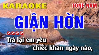 Karaoke Giận Hờn Tone Nam Nhạc Sống | Hoàng Luân