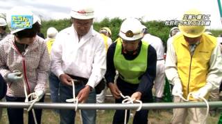 たうんニュース2016年5月「松前町消防団・自主防災組織合同水防工法訓練」