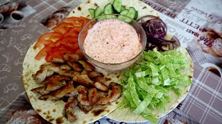 Chicken shawarma on a plate