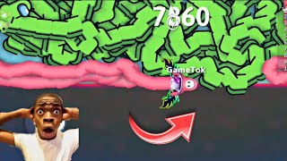 Snake io 🐍 Pink Bean Vs Lime Crewmate 🐍 The Map Epic Snakeio Gameplay