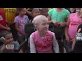 friends shave their heads with 7 year old battling cancer