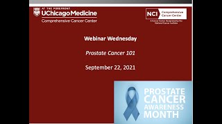Webinar Wednesday:  Prostate Cancer 101, 9/22/21