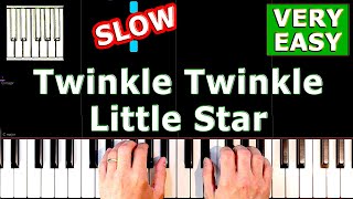 Twinkle Twinkle Little Star - VERY EASY Piano Tutorial SLOW